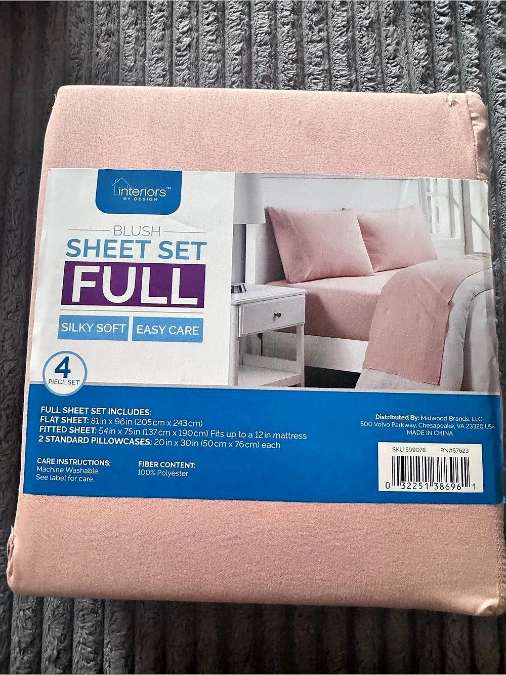 Interiors by Design Blush Sheet Set Full Pink